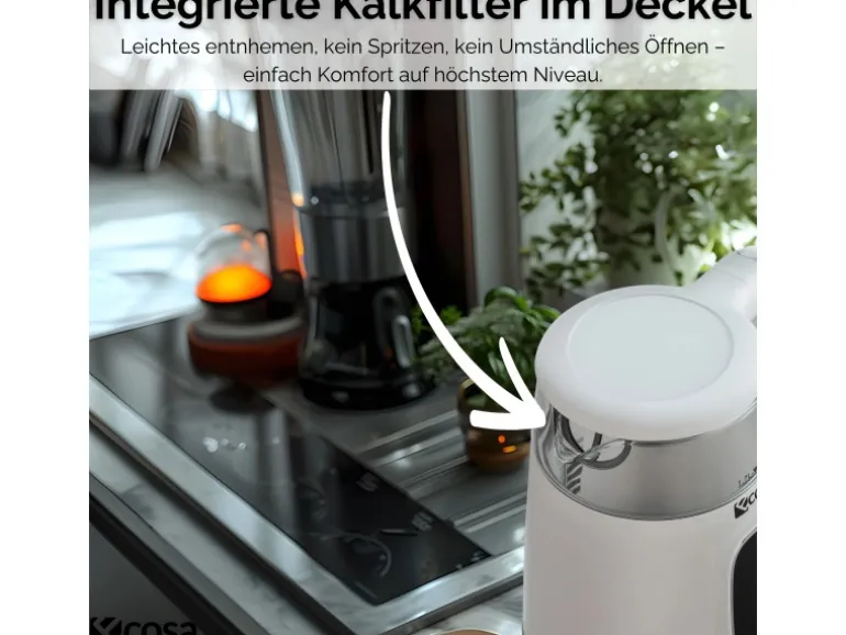 Ecosa EO-698 Wasserkocher mit Temperatureinstellung 1,7 L