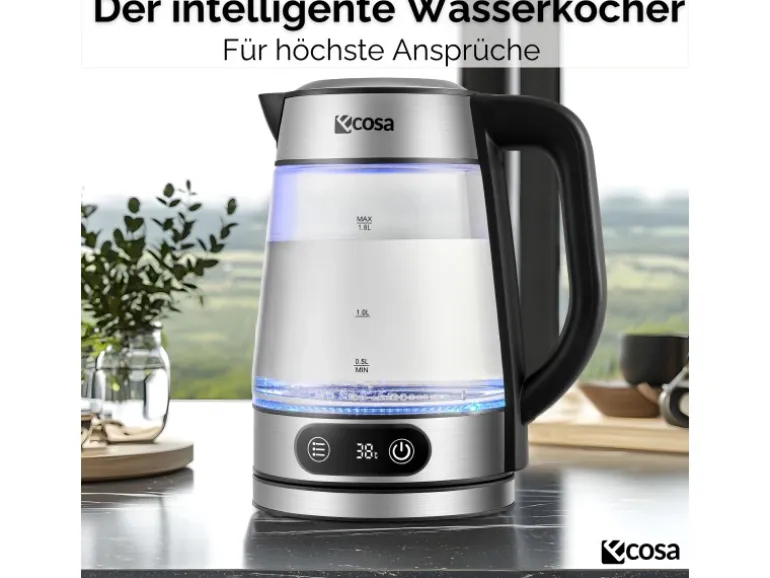Ecosa EO-696 Wasserkocher mit Temperatureinstellung 1,8 L