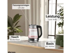 Ecosa EO-696 Wasserkocher mit Temperatureinstellung 1,8 L