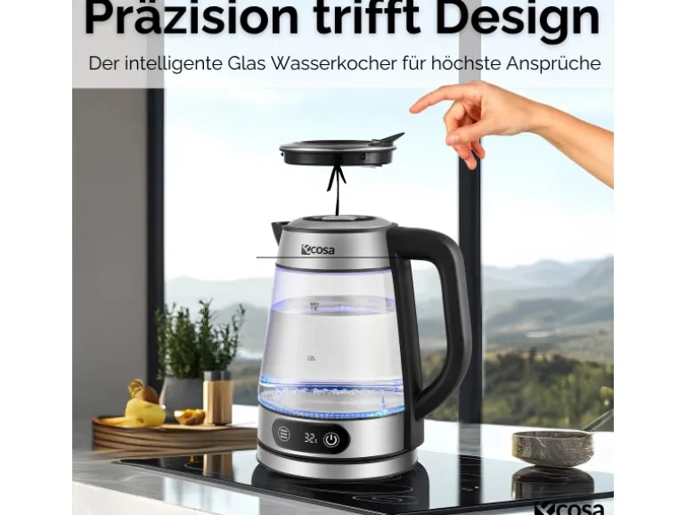 Ecosa EO-696 Wasserkocher mit Temperatureinstellung 1,8 L