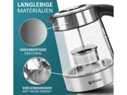 Ecosa EO-650 Wasserkocher mit Temperatureinstellung und Teefilter 1,7 L