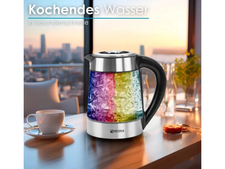 Ecosa EO-650 Wasserkocher mit Temperatureinstellung und Teefilter 1,7 L