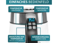 Ecosa EO-650 Wasserkocher mit Temperatureinstellung und Teefilter 1,7 L