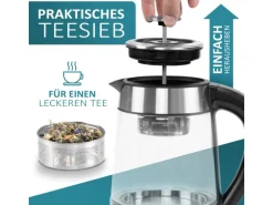 Ecosa EO-650 Wasserkocher mit Temperatureinstellung und Teefilter 1,7 L