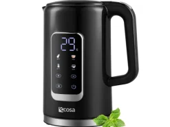 Ecosa EO-693 Wasserkocher schwarz mit Temperatureinstellung 1,7 L