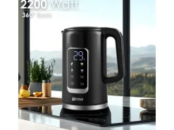 Ecosa EO-693 Wasserkocher schwarz mit Temperatureinstellung 1,7 L