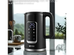 Ecosa EO-693 Wasserkocher schwarz mit Temperatureinstellung 1,7 L