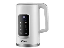 Ecosa EO-691 Wasserkocher weiß mit Temperatureinstellung 1,7 L