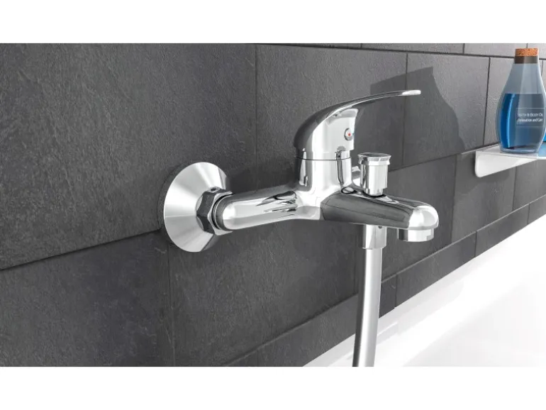 Einhebelmischer-Wannenarmatur Athos Plus Chrom