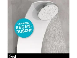 Eisl Duschpaneel Karibik 3 in 1 mit Regendusche Sechs Massagedüsen Weiß