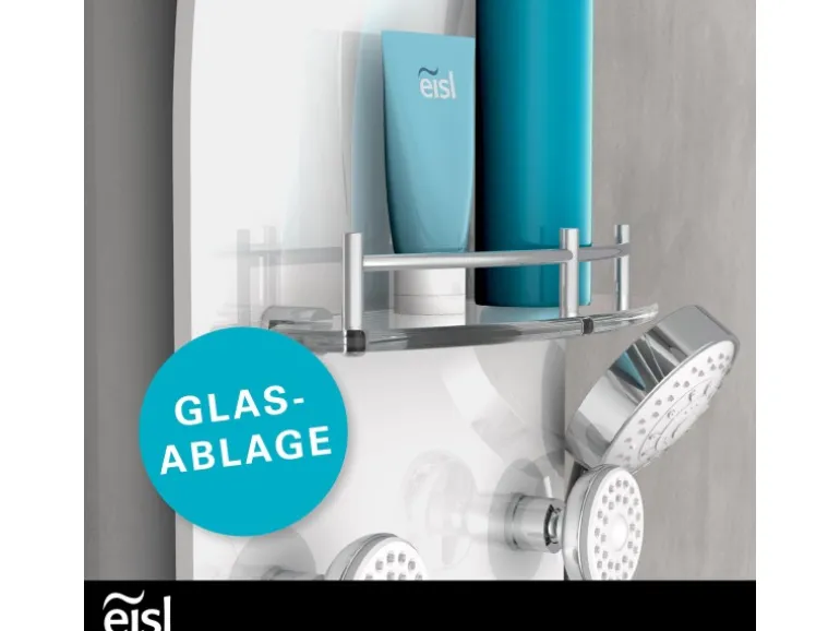 Eisl Duschpaneel Karibik 3 in 1 mit Regendusche Sechs Massagedüsen Weiß