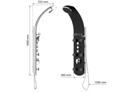 Eisl Duschpaneel Karibik 3 in 1 mit Regendusche Sechs Massagedüsen Schwarz