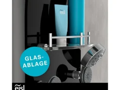 Eisl Duschpaneel Karibik 3 in 1 mit Regendusche Sechs Massagedüsen Schwarz