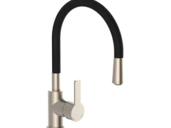 Eisl Spültischarmatur Edelstahloptik Flexo Schwarz