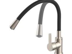 Eisl Spültischarmatur Edelstahloptik Flexo Schwarz