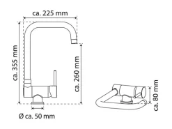 Eisl Spültischarmatur Flexo für Unterfenster-Montage Chrom