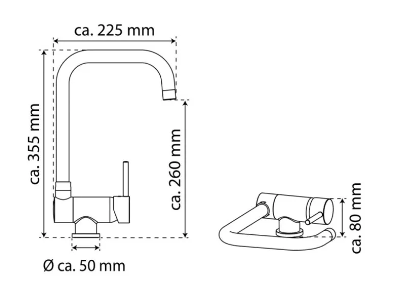 Eisl Spültischarmatur Flexo für Unterfenster-Montage Chrom