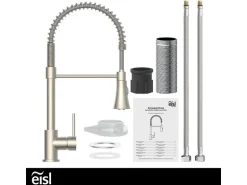 Eisl Spültischarmatur Leon mit herausziehbarer Geschirrbrause Edelstahloptik