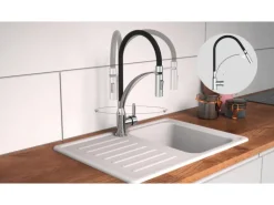 Eisl Spültischarmatur mit Soft-Touch Schlauch Carneo Chrom-Schwarz