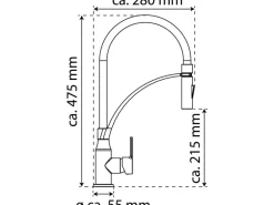 Eisl Spültischarmatur mit Soft-Touch Schlauch Carneo Chrom-Schwarz