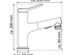 Eisl Variabile Waschtischarmatur mit herausziehbarer Haarbrause Chrom