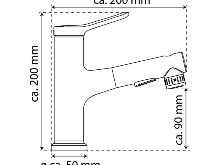 Eisl Variabile Waschtischarmatur mit herausziehbarer Haarbrause Chrom