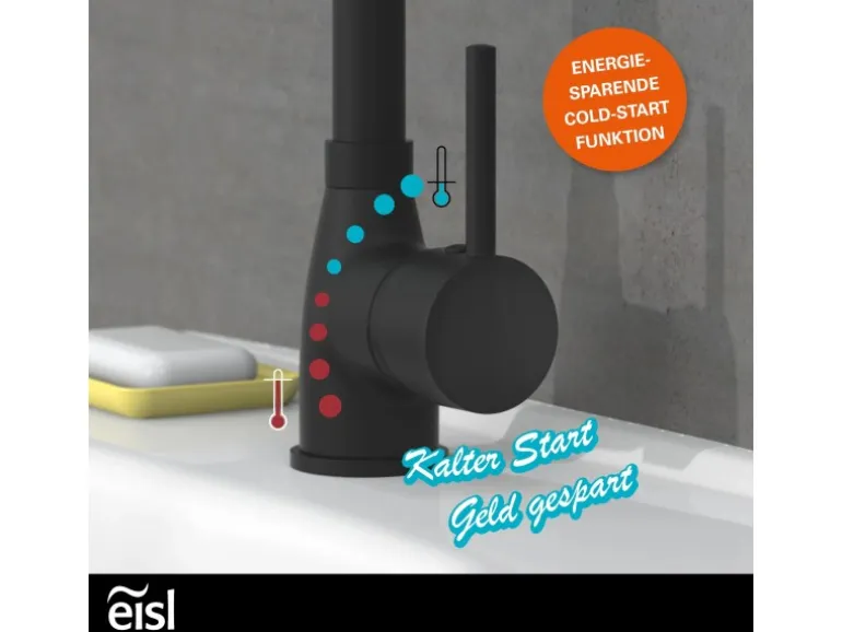 Eisl Waschtischarmatur Futura Schwarz Matt