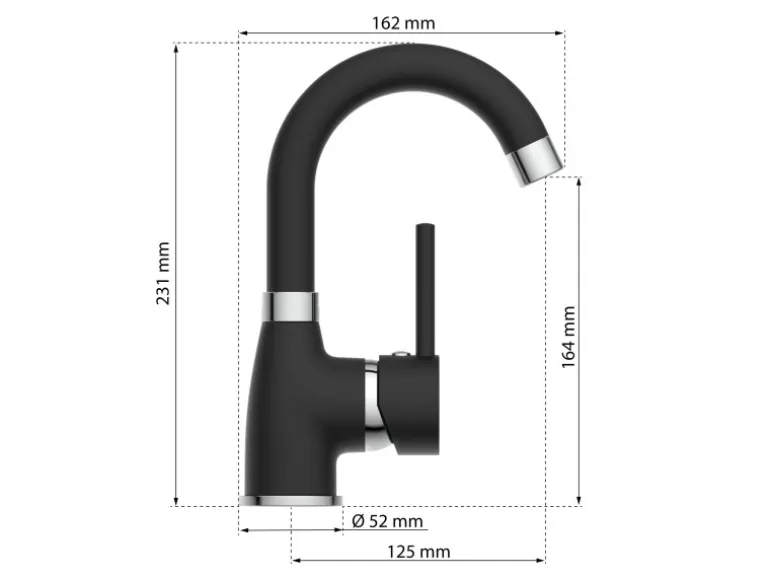 Eisl Waschtischarmatur Futura Schwarz-Chrom