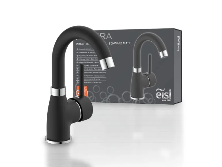 Eisl Waschtischarmatur Futura Schwarz-Chrom