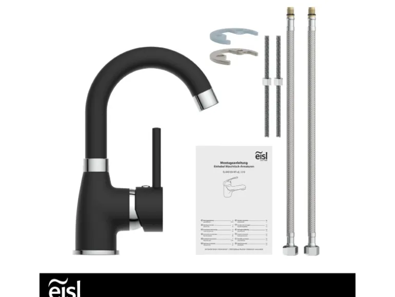 Eisl Waschtischarmatur Futura Schwarz-Chrom