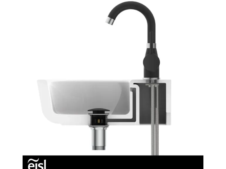 Eisl Waschtischarmatur Futura Schwarz-Chrom