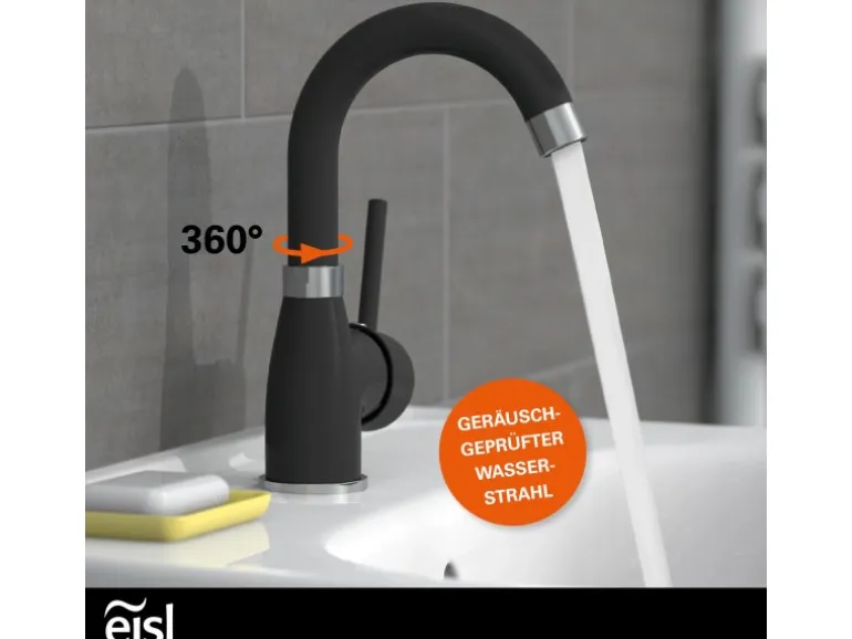 Eisl Waschtischarmatur Futura Schwarz-Chrom