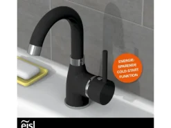 Eisl Waschtischarmatur Futura Schwarz-Chrom