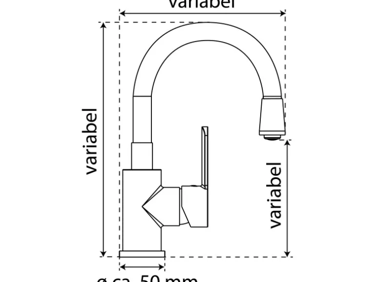 Eisl Waschtischarmatur mit Flexiblem Auslauf Flexo Chrom-Weiß