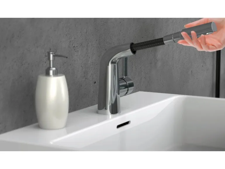 Eisl Waschtischarmatur mit Herausziehbarer Haarbrause Cool Chrom