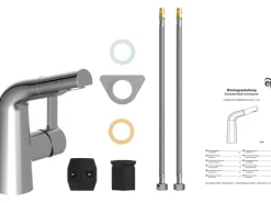 Eisl Waschtischarmatur mit Herausziehbarer Haarbrause Cool Chrom