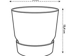 Elho Blumentopf Greenville Rund 14 cm Laubgrün