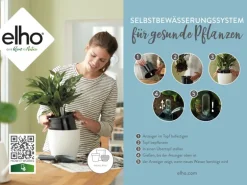 Elho Selbstbewässerungs-System Ø 33 cm x 30 cm Schwarz