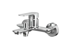 Emke Badarmatur für Badewannen Chrom mit Auslauf Wannenarmatur Einhebelmischer Brausebatterie