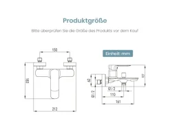 Emke Badarmatur für Badewannen Chrom mit Auslauf Wannenarmatur Einhebelmischer Brausebatterie