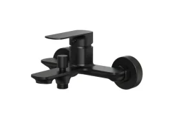 Emke Badarmatur für Badewannen Schwarz mit Auslauf Wannenarmatur Einhebelmischer Brausebatterie