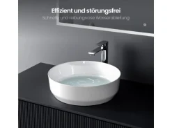 Emke Handwaschbecken 39 x 39 x 12 mm Ovales Keramikwaschbecken Weiß Glänzend