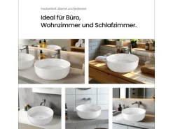 Emke Handwaschbecken 39 x 39 x 12 mm Ovales Keramikwaschbecken Weiß Glänzend