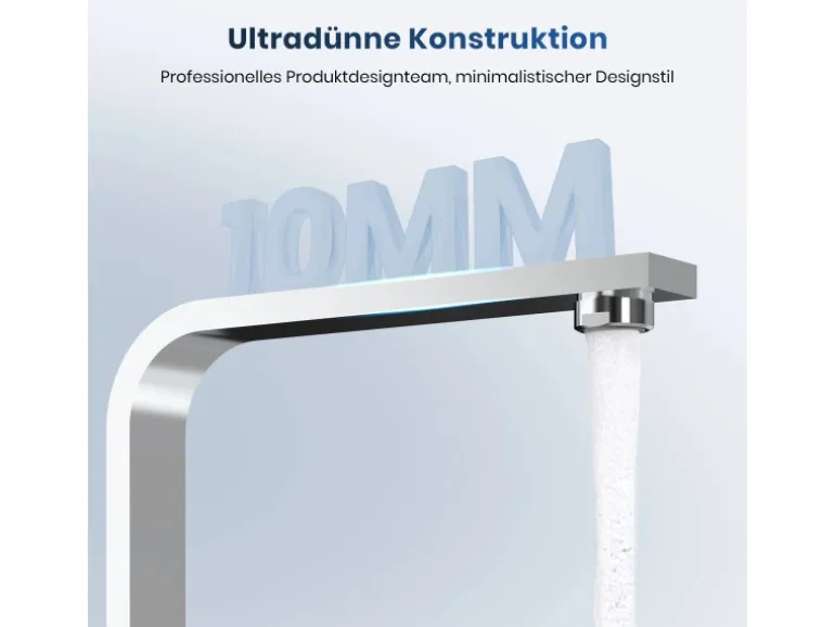 Emke Küchenarmatur Chrom im Ultradünnen Design 30x22x10 cm Küchenarmatur Drehbar Wasserhahn