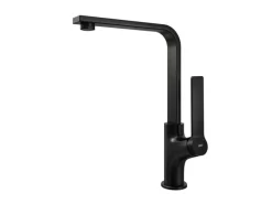 Emke Küchenarmatur Schwarz Matt im Ultradünnen Design 30x22x10 cm Küchenarmatur Drehbar Wasserhahn