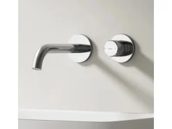 Emke Waschtischarmatur Unterputz für Wandmontage Chrom Wasserhahn Badarmatur