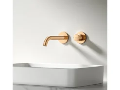 Emke Waschtischarmatur Unterputz für Wandmontage Rosengold Wasserhahn Badarmatur