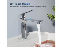 Emke Wasserhahn Bad 166 x 152 x 45 mm Chrom Waschtischarmatur Mischbatterie Waschbecken