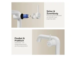 Emke Wasserhahn Bad 222 x 200 x 76 mm Weiß Matt Wasserhahn Waschtischarmatur Mischbatterie