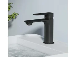 Emke Wasserhahn Bad 166 x 152 x 45 mm Schwarz Matt Waschtischarmatur Mischbatterie Waschbecken